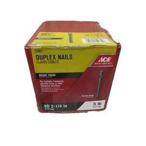 Ace Duplex Nails 8D 2-1/4" Bright Finish 53002 5 lb. Box